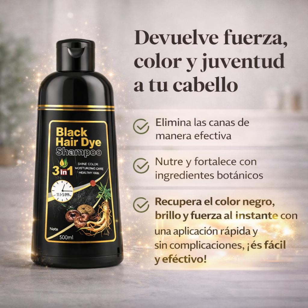 SE ACABARON LAS CANAS. CHAMPU PARA CANAS 3 EN 1.